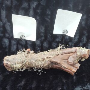 Decorative Wood Log with Wire picture Holders
